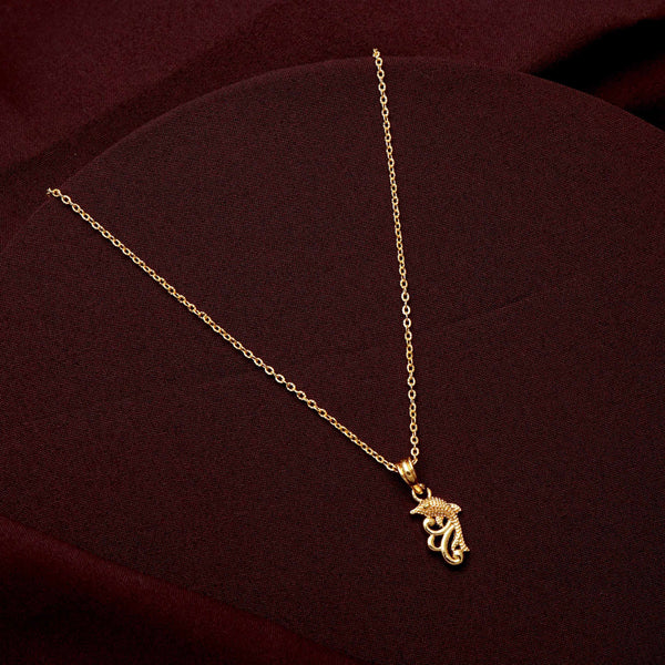 Pendant Chain Fish Machali Design Gold Plated Jewelry for Women