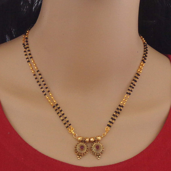 Modern Oxidized Vati Design Mangalsutra - 22K Gold Plated for Women