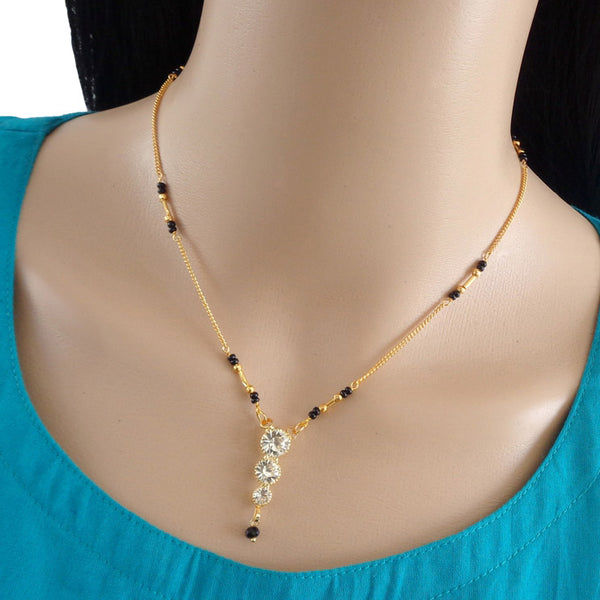 Fashionable 22K Gold Plated Simple Mangalsutra for Women and Girls