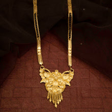 Traditional Long Brass Mangalsutra with 22K Gold Plating