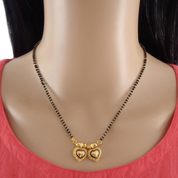 Classic Daily Wear 22K Gold Plated Heart Vati Mangalsutra for Women and Girls