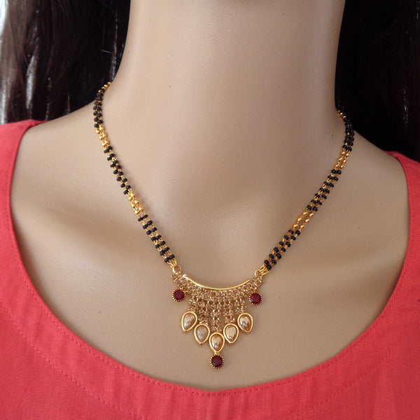 Designer 22K Gold Plated Mangalsutra with Diamonds for Women