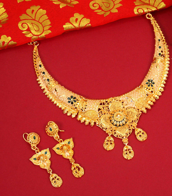 Stylish and Trendy Brass Gold Plated Jewellery Set For Women and Girls