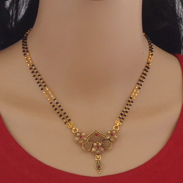 Unique 22K Gold Plated Oxidized Pendant Mangalsutra for Women