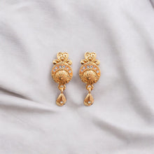 Graceful 22K Gold Plated Floral Stud Earrings for Women and Girls