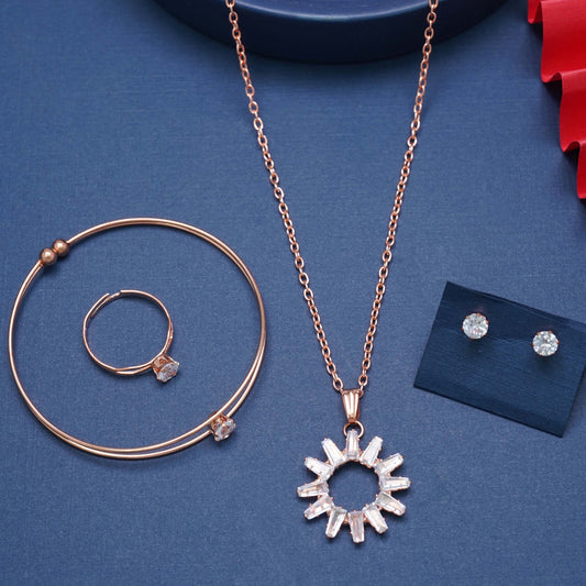 Stylish Ad Diamond Studs Necklace Set For Women and Girls By Ramdev Art Fashion Jewellery