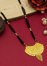 Daily Wear Handcrafted Mangalsutra with 28-Inch Black & Gold Beads