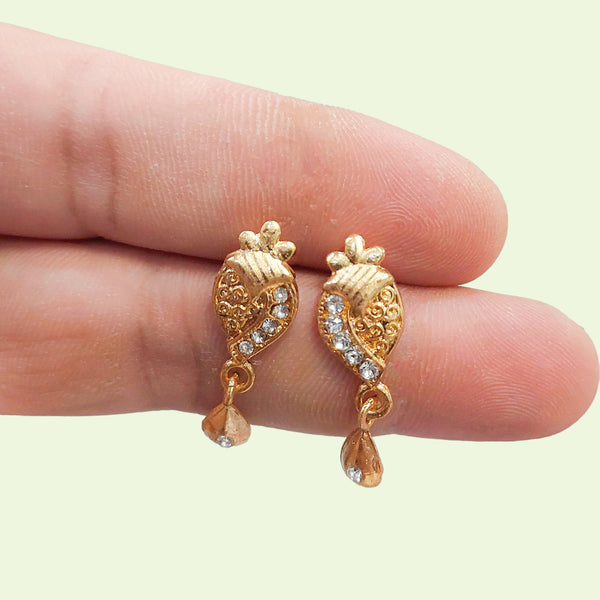 Radiant 22K Gold Plated Meenakari Chandbali Earrings for Women and Girls