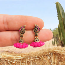 Handmade Oxidized Pink Pearl Stud Earrings for Women and Girls