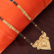 Elegant Brass Double-Line Mangalsutra with 22K Gold Plating for Women