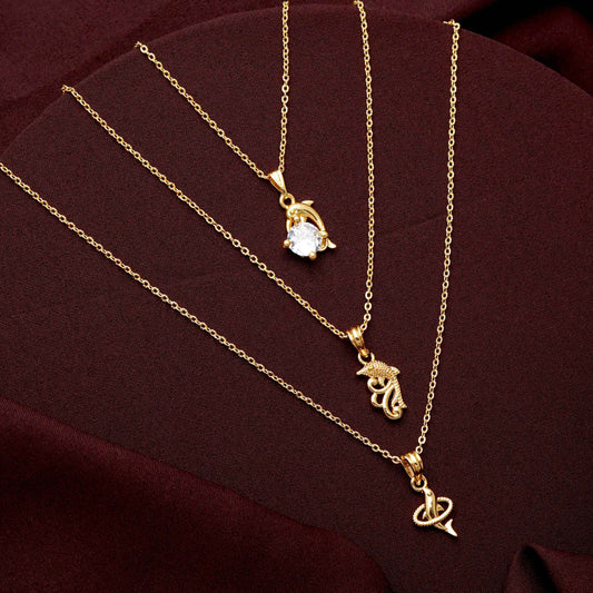 Pendant Chain Fish Machali Design Gold Plated Jewelry for Women & Girls or Men & Boys