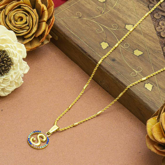 'S' Letter Gold Plated Necklace: Perfect for Women & Girls' Daily Wear