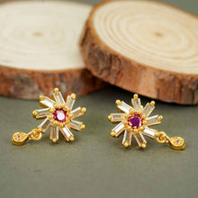 Fashionable AD Diamond Studs - Gold Plated