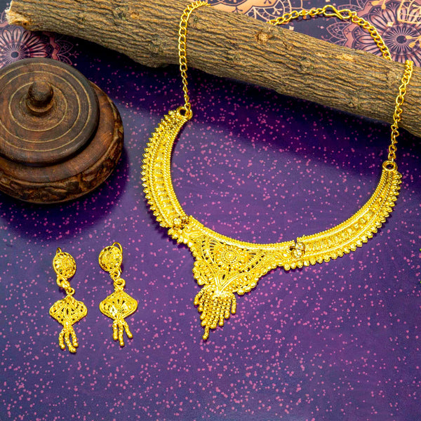 Charming and Designer Brass Gold Plated Jewellery Set For Women and Girls