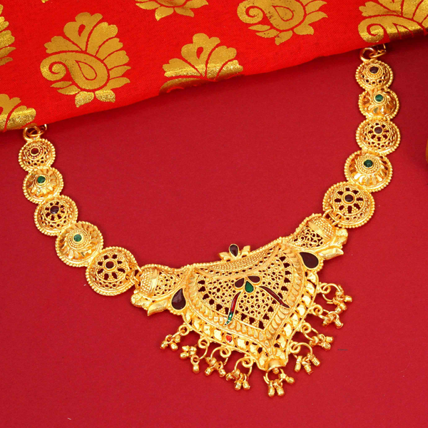 Elegant Gold Plated Kundan Choker Necklace Set For Women and Girls