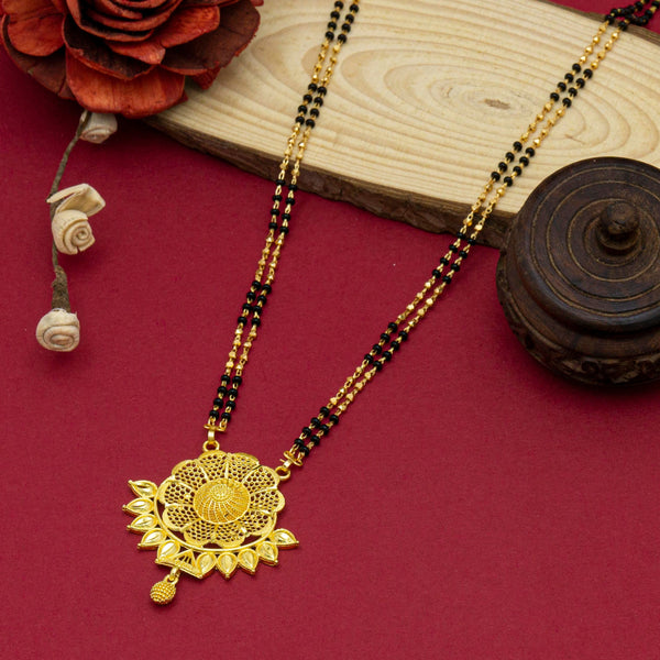 Charming 22K Gold Plated Brass Long Mangalsutra for Women