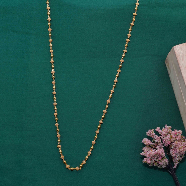 Chic 22K Gold Plated Tulsi Mala Chain: Stylish Accessory for Women and Girls