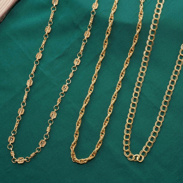 Designer and Stylish Brass 22K Gold Plated Necklace Chain For Women and Girls