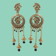 Designer Peacock Oxidized Jhumki Earrings for Women and Girls