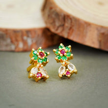 Stunning AD Diamond Gold-Plated Studs For Women and Girls