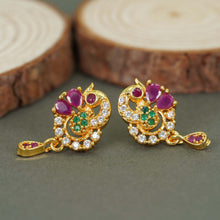 Charming Gold-Plated AD Diamond Earrings