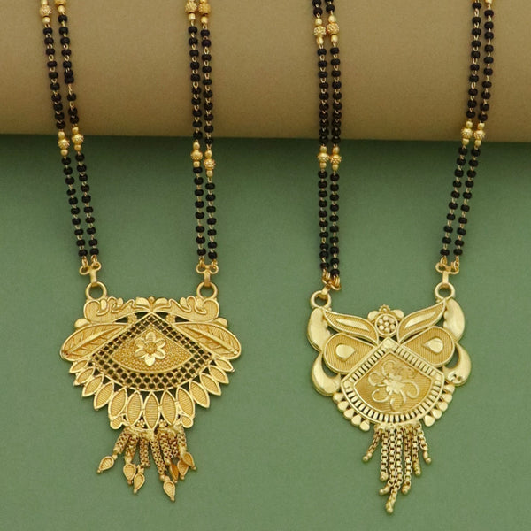 Traditional Gold Plated Long Mangalsutra For Women and Girls-Pack of 2