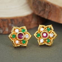 Gold-Plated Glamour AD Diamond Earrings For Women and Girls