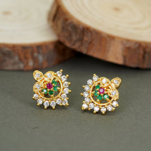 Stylish Glow Gold-Plated AD Diamond Studs For Women and Girls