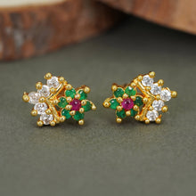 Gold-Plated AD Diamond Fashion Studs Earrings For Women