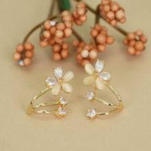 Stylish Rose Gold Plated Stud Earrings with American Diamonds