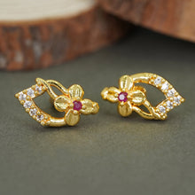 Fashion-Forward Gold-Plated AD Diamond Studs For Women