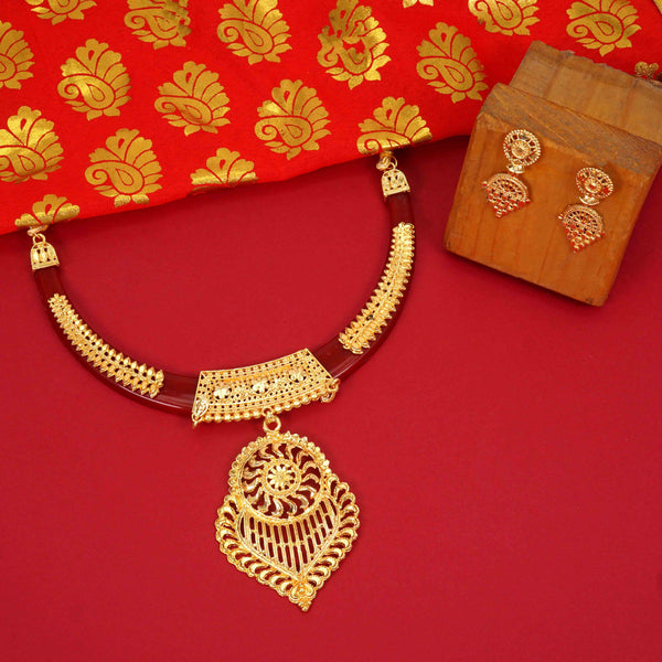 Stylish and Designer Brass Gold Plated Jewellery Set For Women and Girls