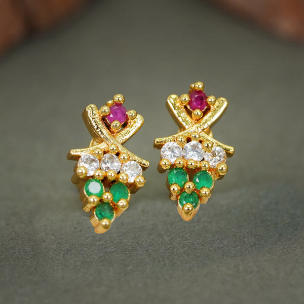 Gold-Plated Delight AD Diamond Earrings For Women