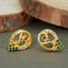 Fashionable Gold-Plated AD Diamond Studs For Women and Girls