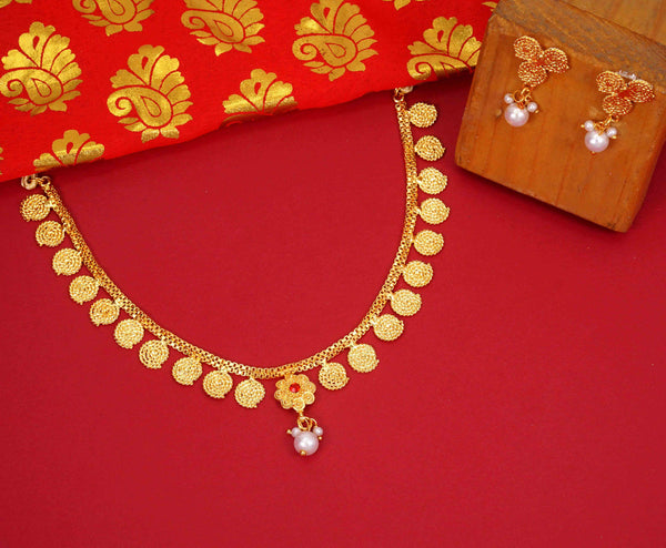 Graceful Gold Plated Necklace Set For Women and Girls