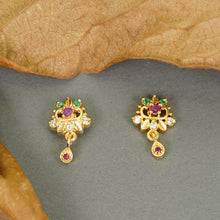 Designer Shine Gold-Plated AD Diamond Studs For Women and Girls