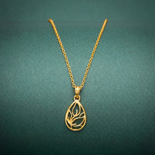 Leafe shape 22K Gold Plated Necklace Chain Pendent For Women and Girls