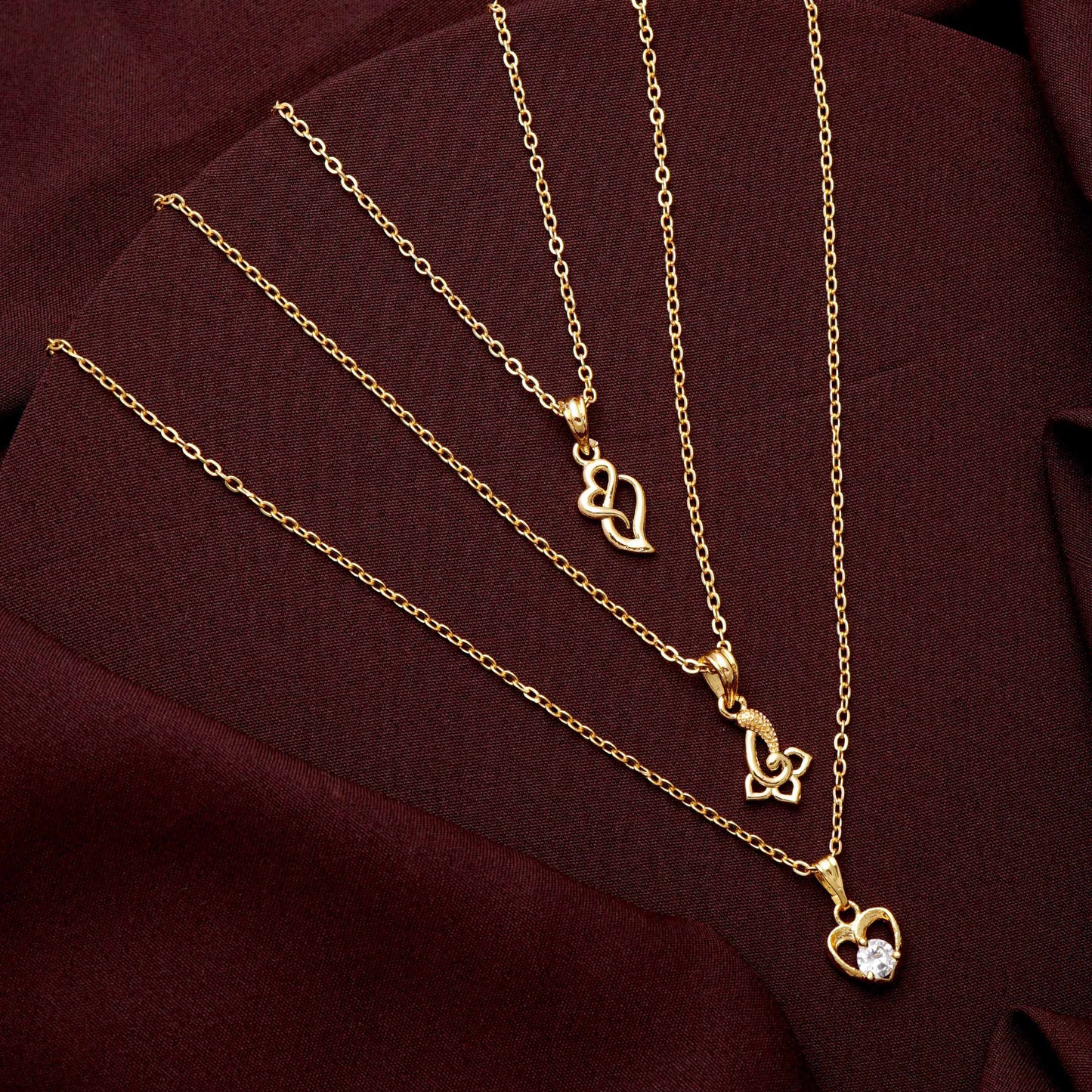 Charming and Stunning Gold Plated Necklace Chain Pendant For Women and Girls