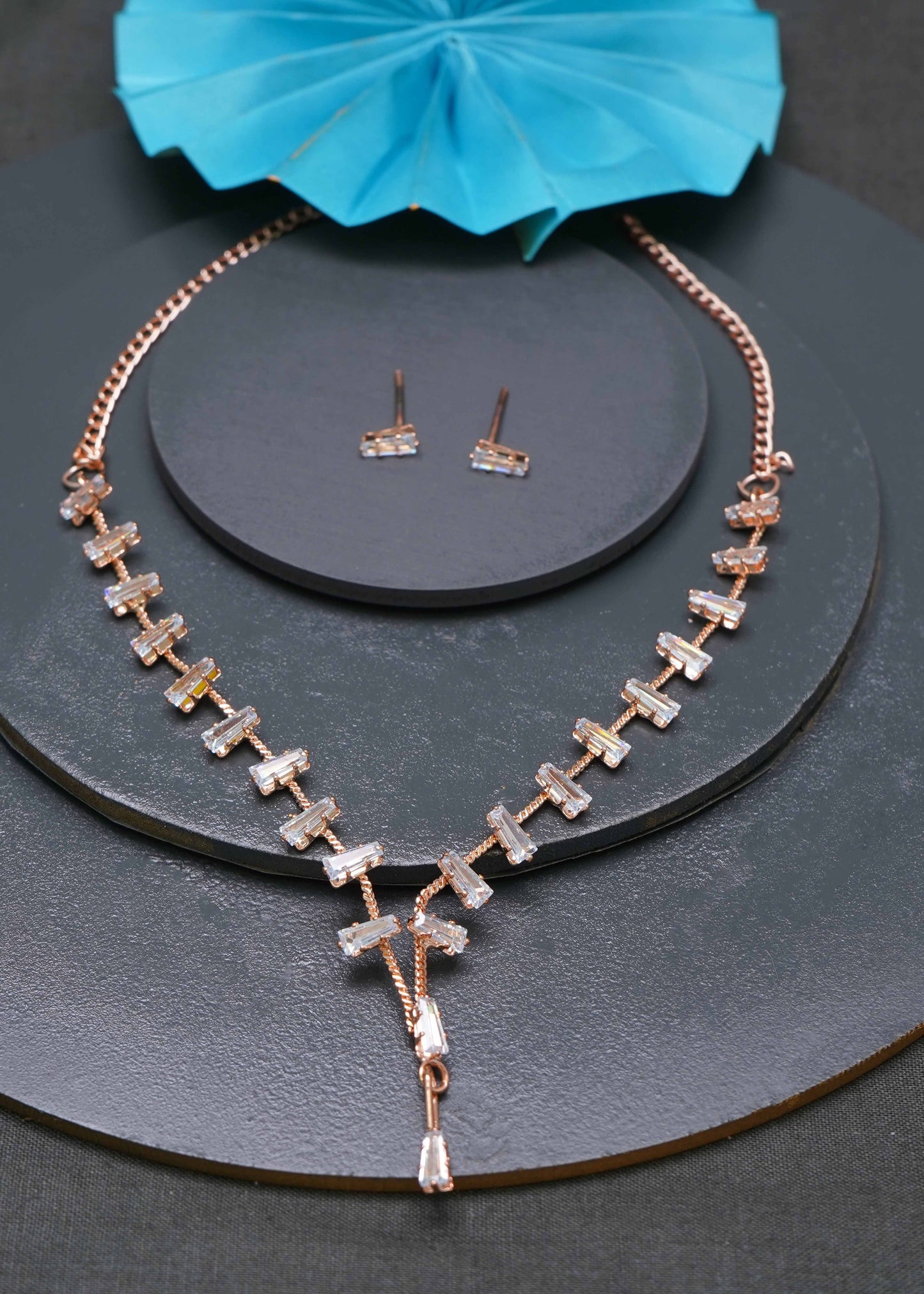 Stunning Ad Diamond Studs Necklace Set For Women and Girls By Ramdev Art Fashion Jewellery