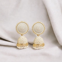 White Gold Plated Jhumki Earrings for Women and Girls