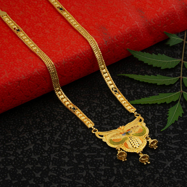 Elegant 22K Gold Plated Brass Long Mangalsutra for Women