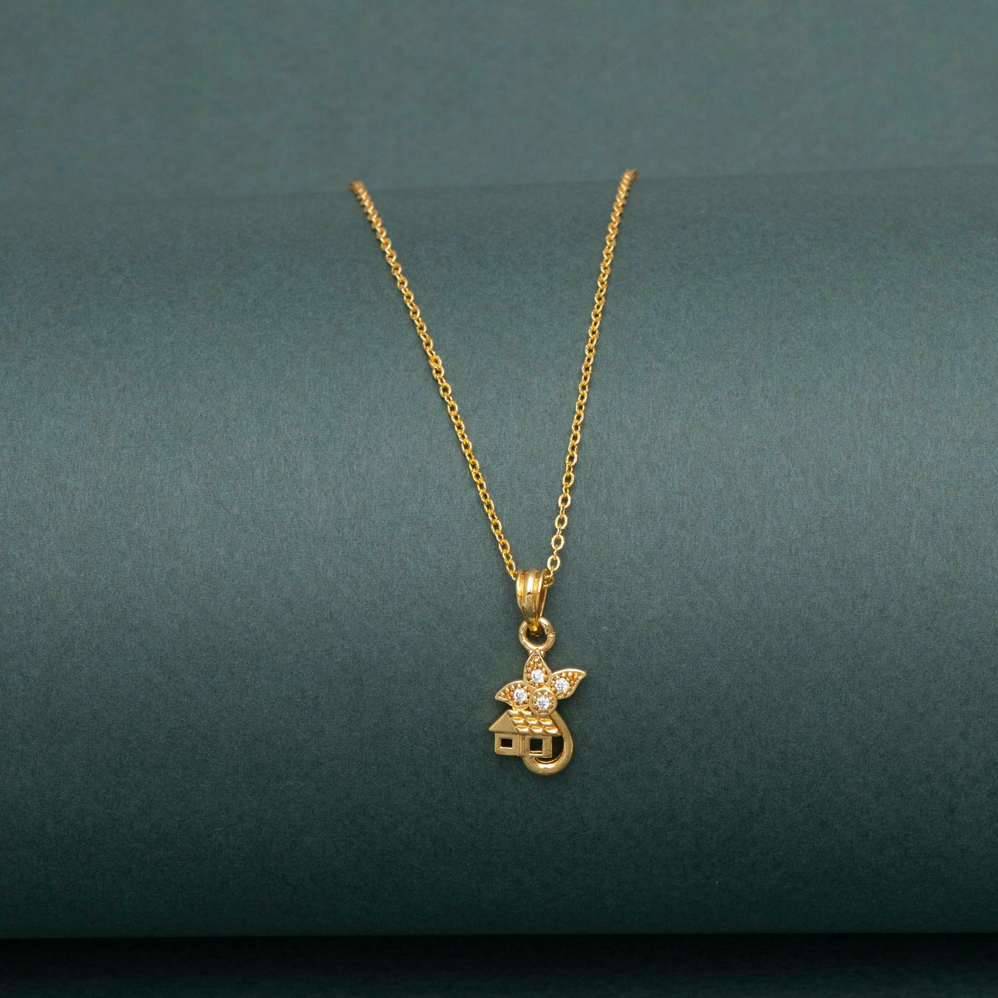 Fish Home and Camera shape Gold Chain Pendant For Girls and Women