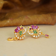 Charming Gold-Plated AD Diamond Earrings