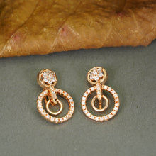 Elegant Rose Gold Stud Earrings with Brilliant American Diamonds