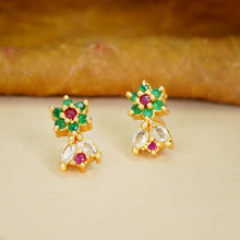 Stunning AD Diamond Gold-Plated Studs For Women and Girls