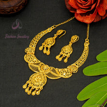 Stylish and Trendy Brass Gold Plated Necklace Set For Women and Girls