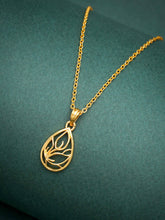 Leafe shape 22K Gold Plated Necklace Chain Pendent For Women and Girls