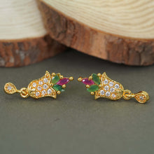 Charming Gold-Plated AD Diamond Earrings