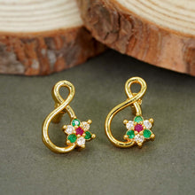 Classy Gold-Plated AD Diamond Earrings