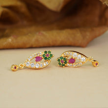 Fashion Forward AD Diamond Gold-Plated Earrings